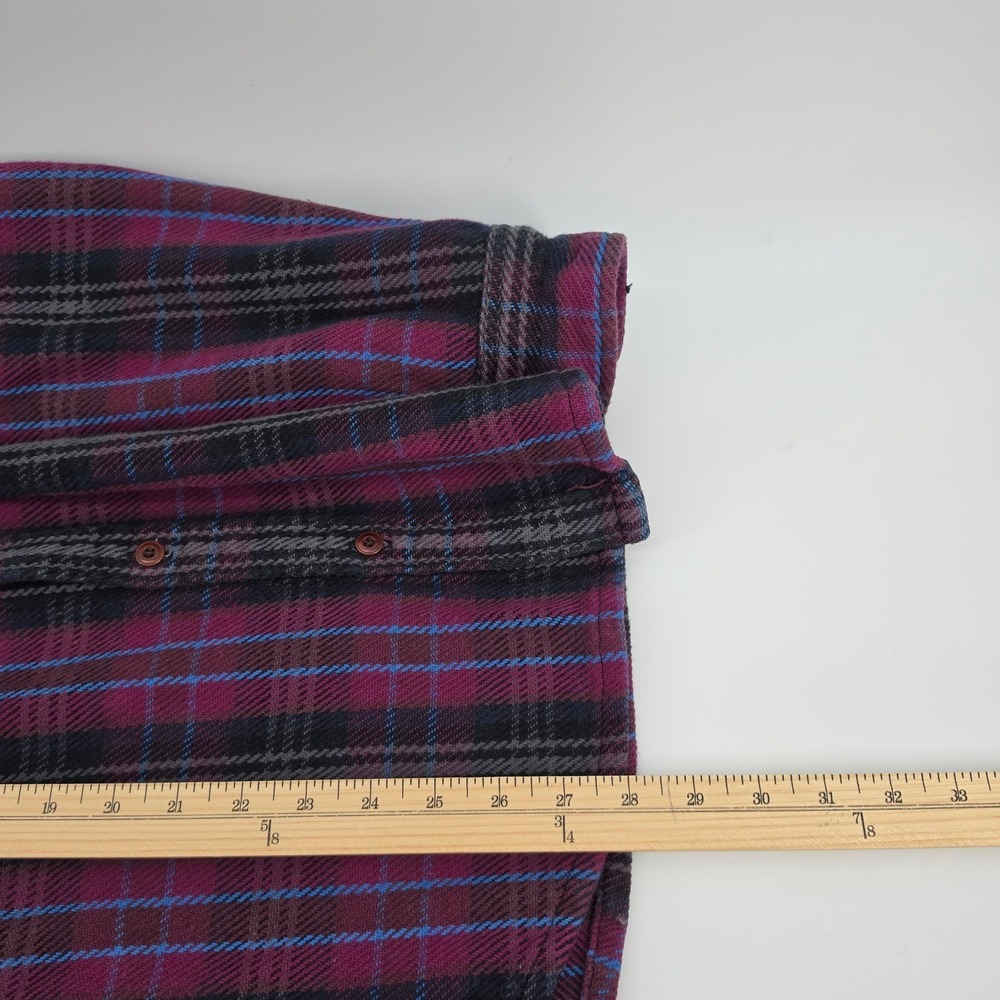 Outerknown Blanket Shirt XL Mens Purple Black Plaid Organic Cotton Flannel XL - Picture 11 of 11